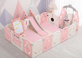 Puppy theme kids playpen with slides and swings home